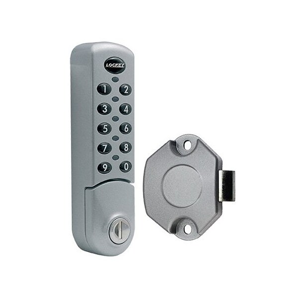 Lockey Digital Electronic Lock W/ Slam Latch Silver Vertical